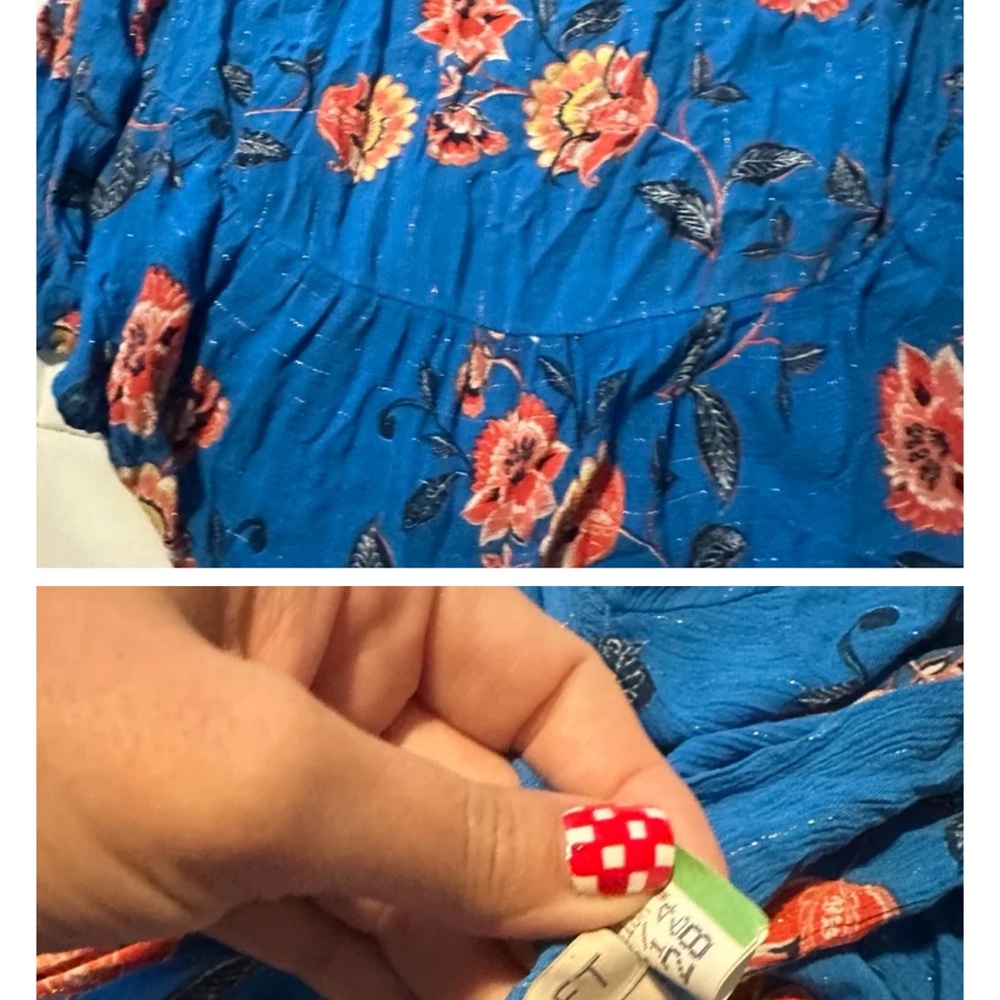 LOFT Blue Floral Blouse